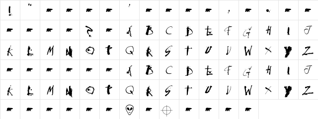 CollateralDamage Regular  glyph index