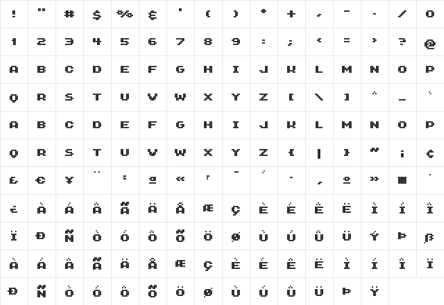 Genetrix Regular  glyph index