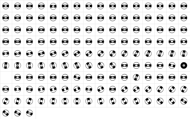 FZ BORD21 Regular  glyph index