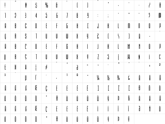 Blue Cobra Laser Regular  glyph index