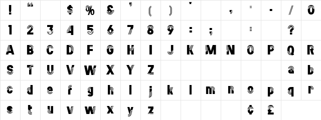 Simon Normal  glyph index