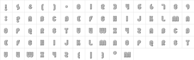 FGroove SeventyNine  glyph index