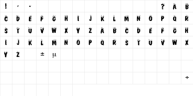 FirebugCapsSSK Regular  glyph index