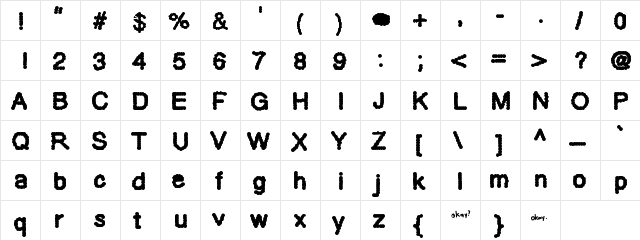 CloudFont Medium  glyph index
