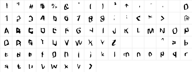 Fargas Regular  glyph index