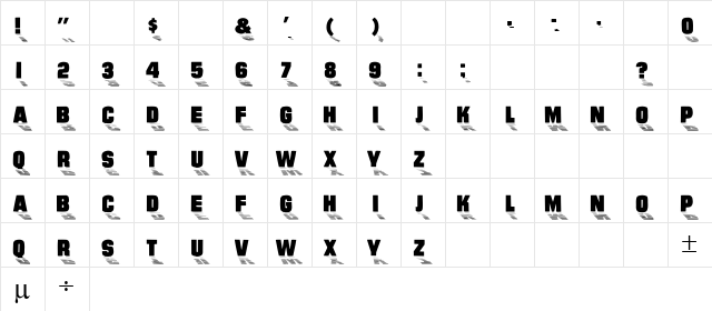 Wharmby Regular  glyph index