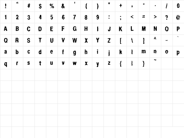 Regurgitation Regular  glyph index