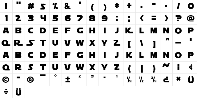 A New Hope Regular  glyph index