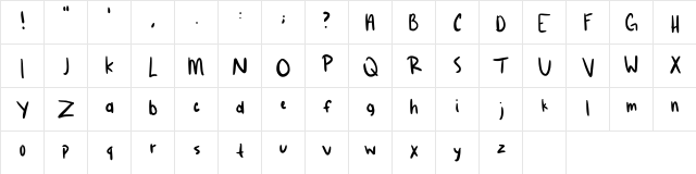 Hip Regular  glyph index