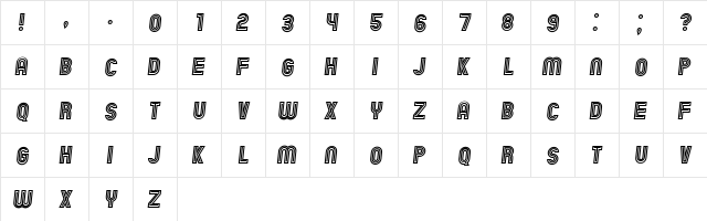 Chicago Neon Italic  glyph index