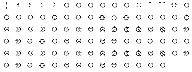 ANALOGROOVE Regular  glyph index