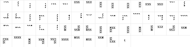 Borders Nieman Open  glyph index