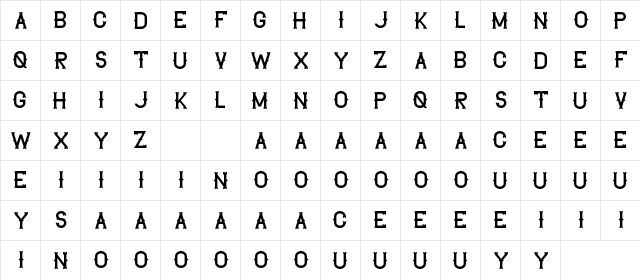 The Lekker DEMO Regular  glyph index