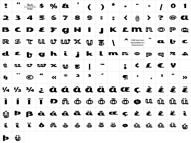 EsquivelDemo Regular  glyph index