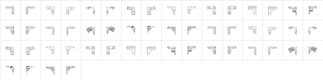 KR Corners Regular  glyph index