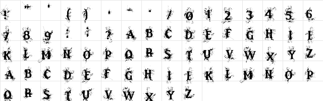 Victorious Regular  glyph index