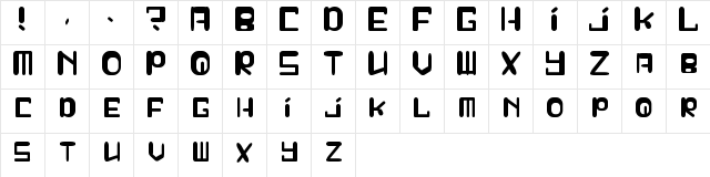 Squeezy Cheez Regular  glyph index