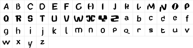 BabelfishDancing Regular  glyph index