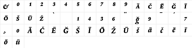 Lexicon No2 Italic E Pi  glyph index