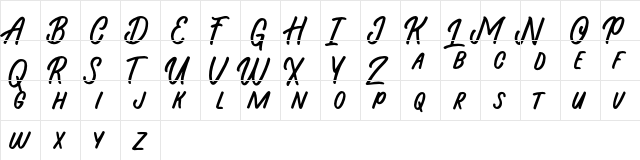 Beasty Morty Regular  glyph index