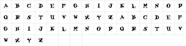 GABRIELLE Regular  glyph index