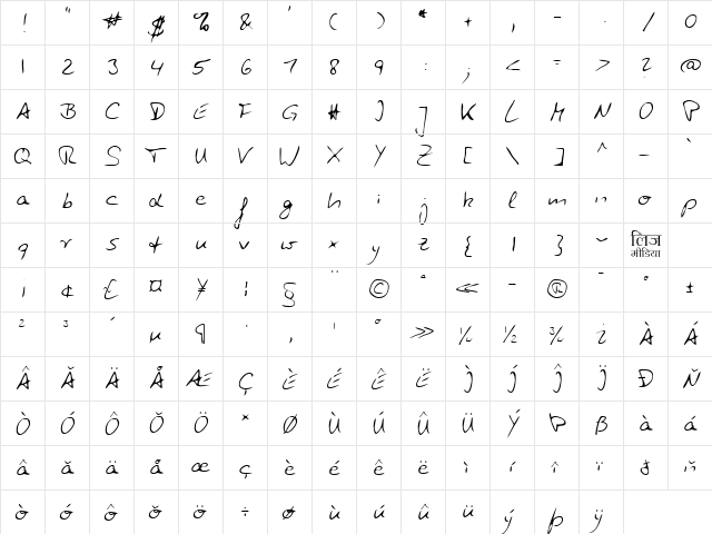 LEHN118 Regular  glyph index