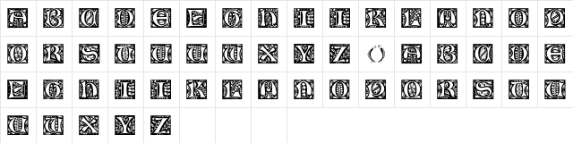 Christensen Caps Regular  glyph index