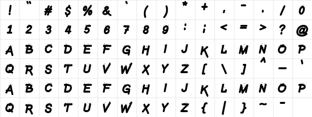 Under The Snow Regular  glyph index