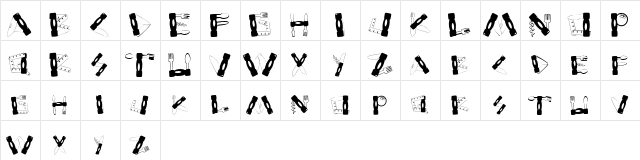 Couteau Suisse Regular  glyph index