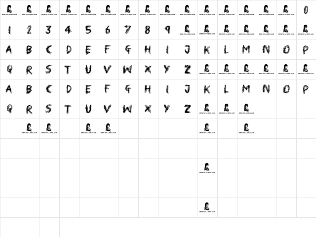 Nowadays Regular  glyph index