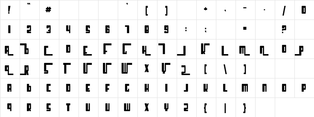 Limcy Bl Regular  glyph index