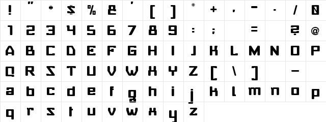 Web Park Regular  glyph index