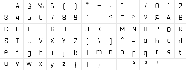 Revx Neue Demo Regular  glyph index