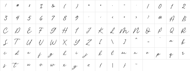 Citraloka Regular  glyph index