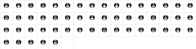 Hedhead Regular  glyph index