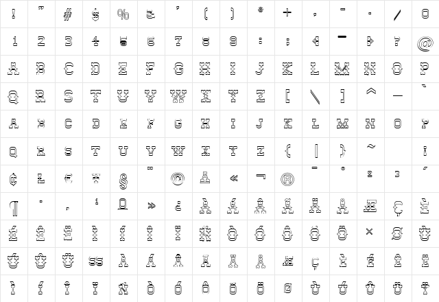 EmelyBeckerOutline Normal  glyph index