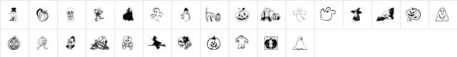 BOO Regular  glyph index