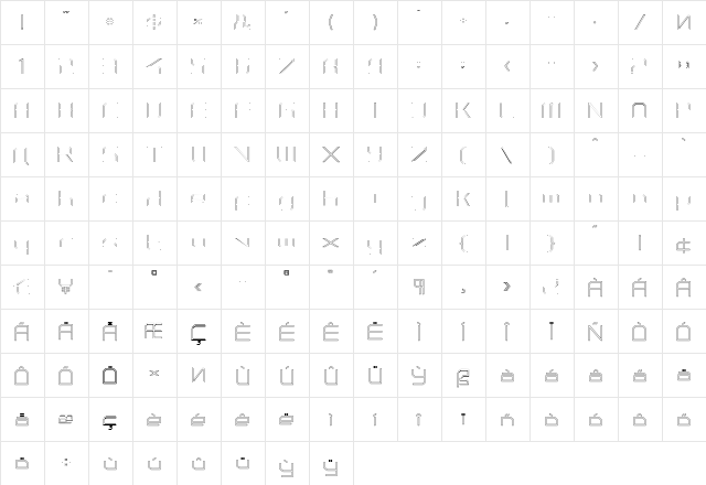 PhutureSqrdClsd Regular  glyph index