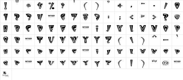 Deville Regular  glyph index