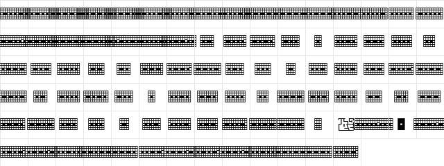 Pica Hole - 1890 Morse Regular  glyph index