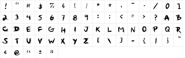 gribouille 1  glyph index