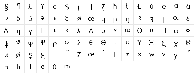 HEYTTA Regular  glyph index