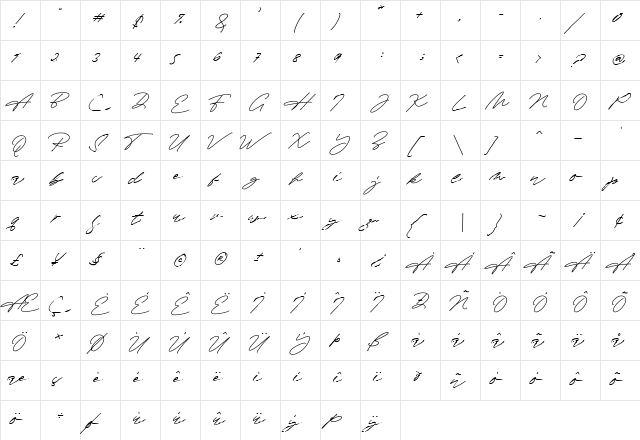 Advisor Personal Use Regular  glyph index