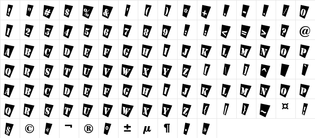 a_StamperCmTw Regular  glyph index