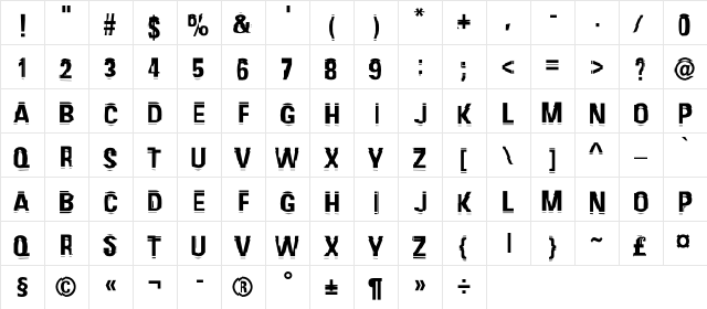 MusorC Regular  glyph index