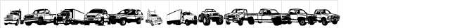 Trucks for Judy *S* Regular  glyph index
