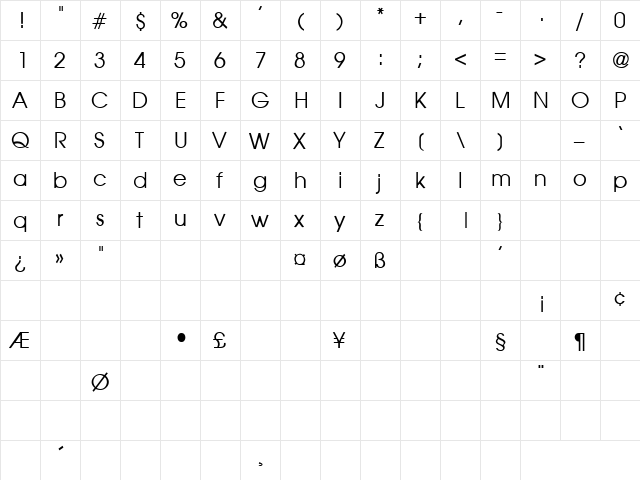 Confused 4 Regular  glyph index