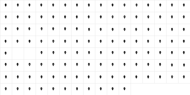 MyCuTEBaLlON Regular  glyph index