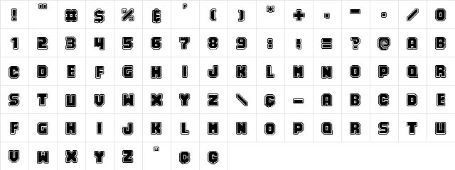 Numero 10 Clean Regular  glyph index