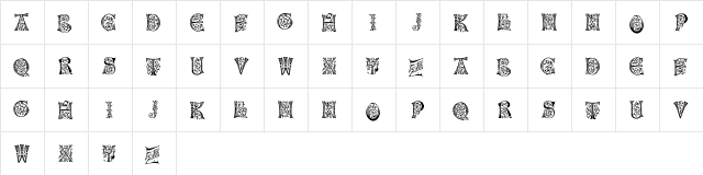 Napoli Initialen Regular  glyph index